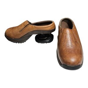 Z-CoiL Taos Clogs Mules Brown Leather Slip On Comfort Shoes Size 8 Spring Sole